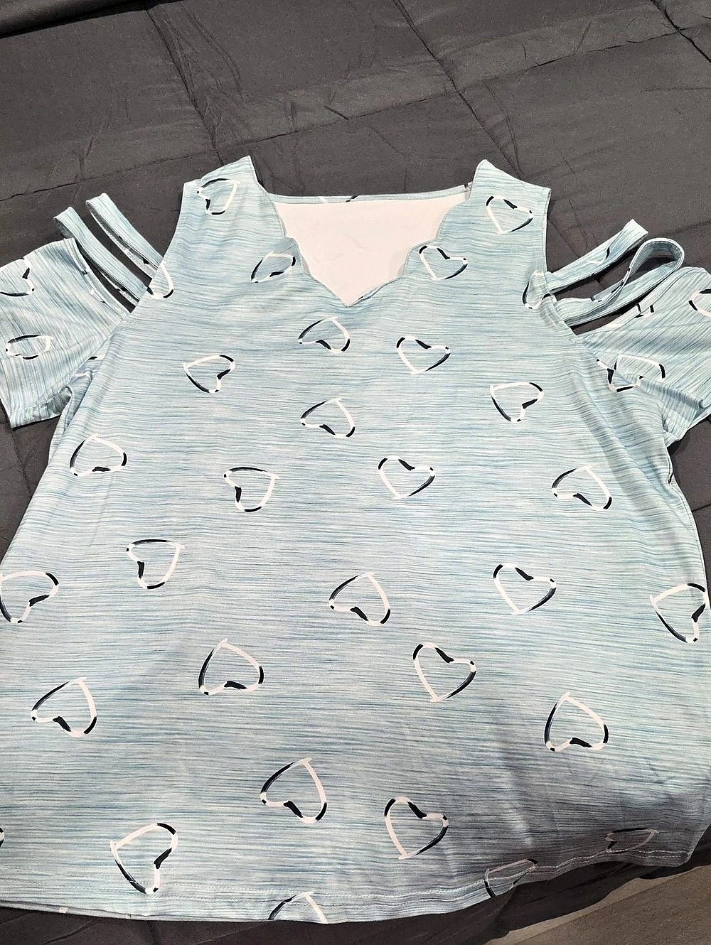 Women's Heart Print Tank Top in Blue & White Like New